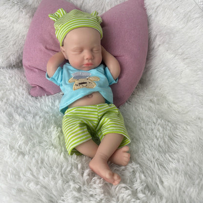 30 cm weiche Silikon-Reborn-Puppe Junge mit geschlossenen Augen - Loulou