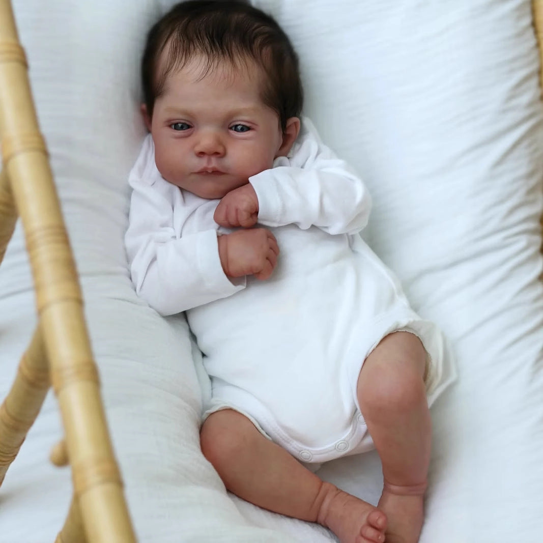 50cm offene Augen kurzes Haar weicher Körper kuschelige Reborn Babypuppe-Lily