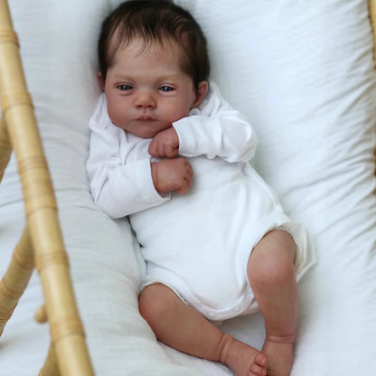 50cm offene Augen kurzes Haar weicher Körper kuschelige Reborn Babypuppe-Lily