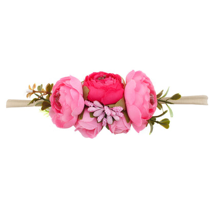 Pastoral elastisches Nylon-Blumen-Baby-Stirnband