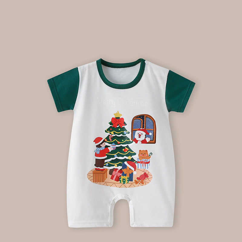 Weihnachtlicher kurzärmliger Strampler für 22-24 Zoll Reborn-Puppen