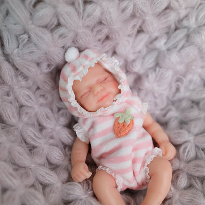 6 Zoll Mini-Silikon-Reborn-Puppe Mädchen mit geschlossenen Augen - Pascale