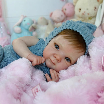 18 Zoll Reborn Puppe Mädchen mit offenen Augen und kurzen Haaren - Bettie