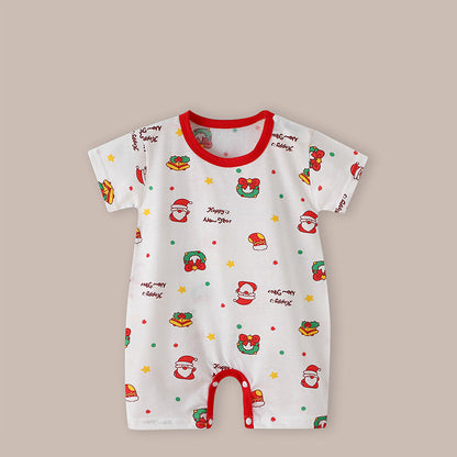 Weihnachtlicher kurzärmliger Strampler für 22-24 Zoll Reborn-Puppen
