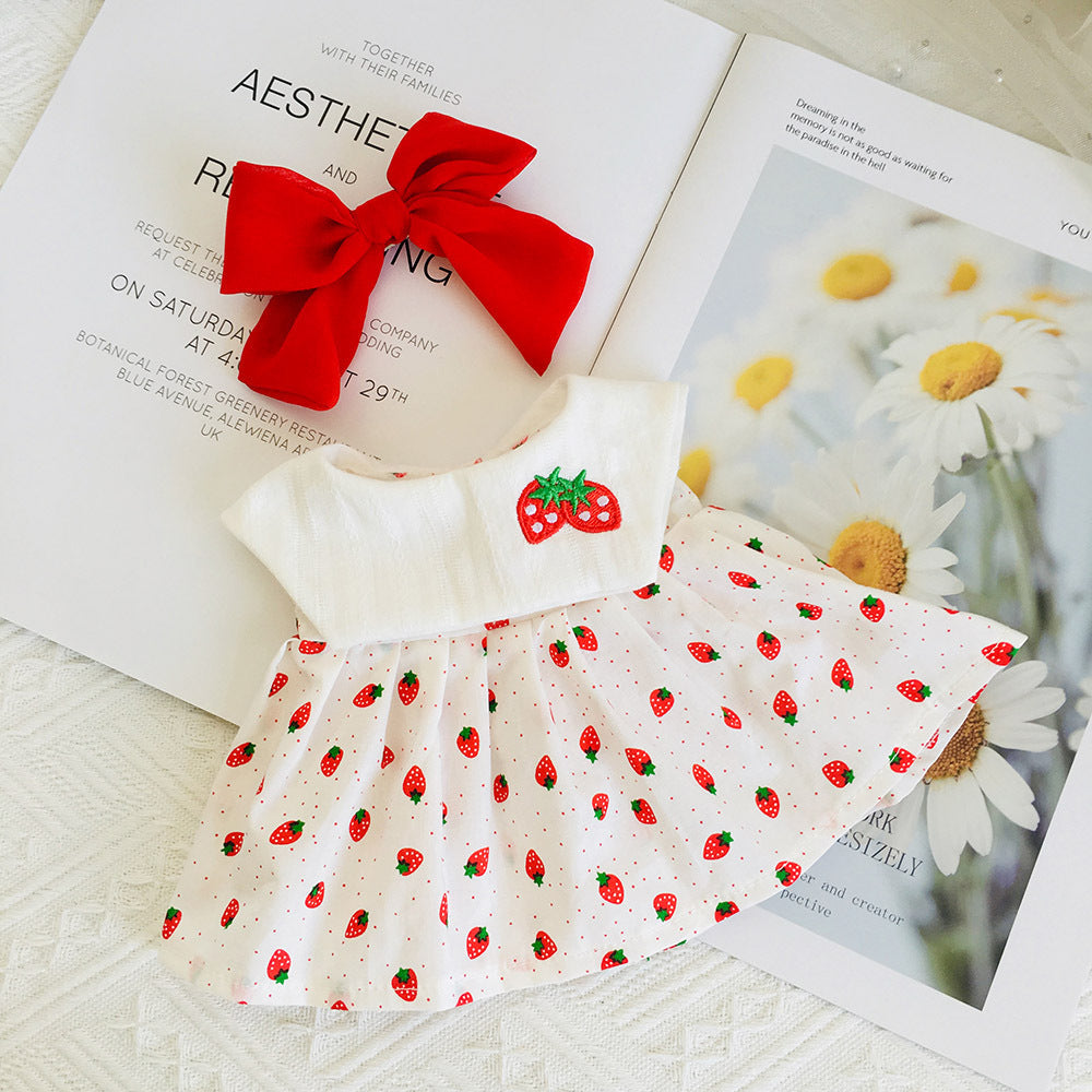 Niedliches Spitzenkleid mit Blumenmuster und Haarspange 2-teiliges Set für 30cm Puppen