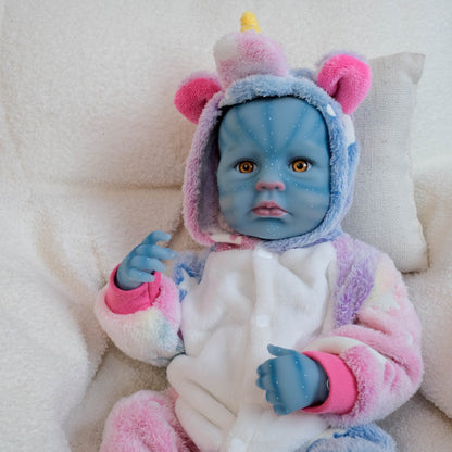 19 Zoll Loulou Reborn-Baby-Avatar-Mädchen mit offenen Augen