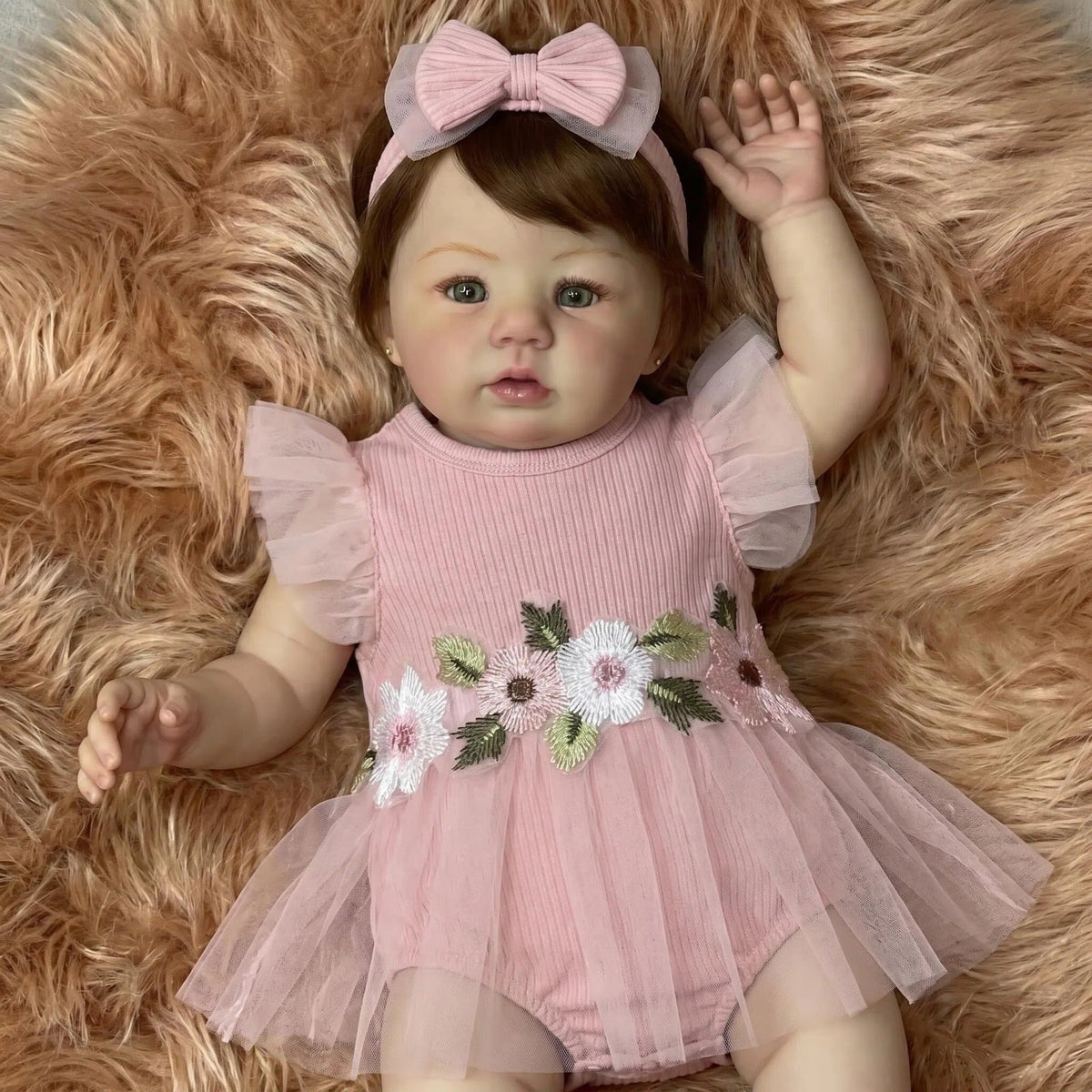 19 Zoll kurzes Haar Abigail Reborn Baby Mädchen im rosa Kleid