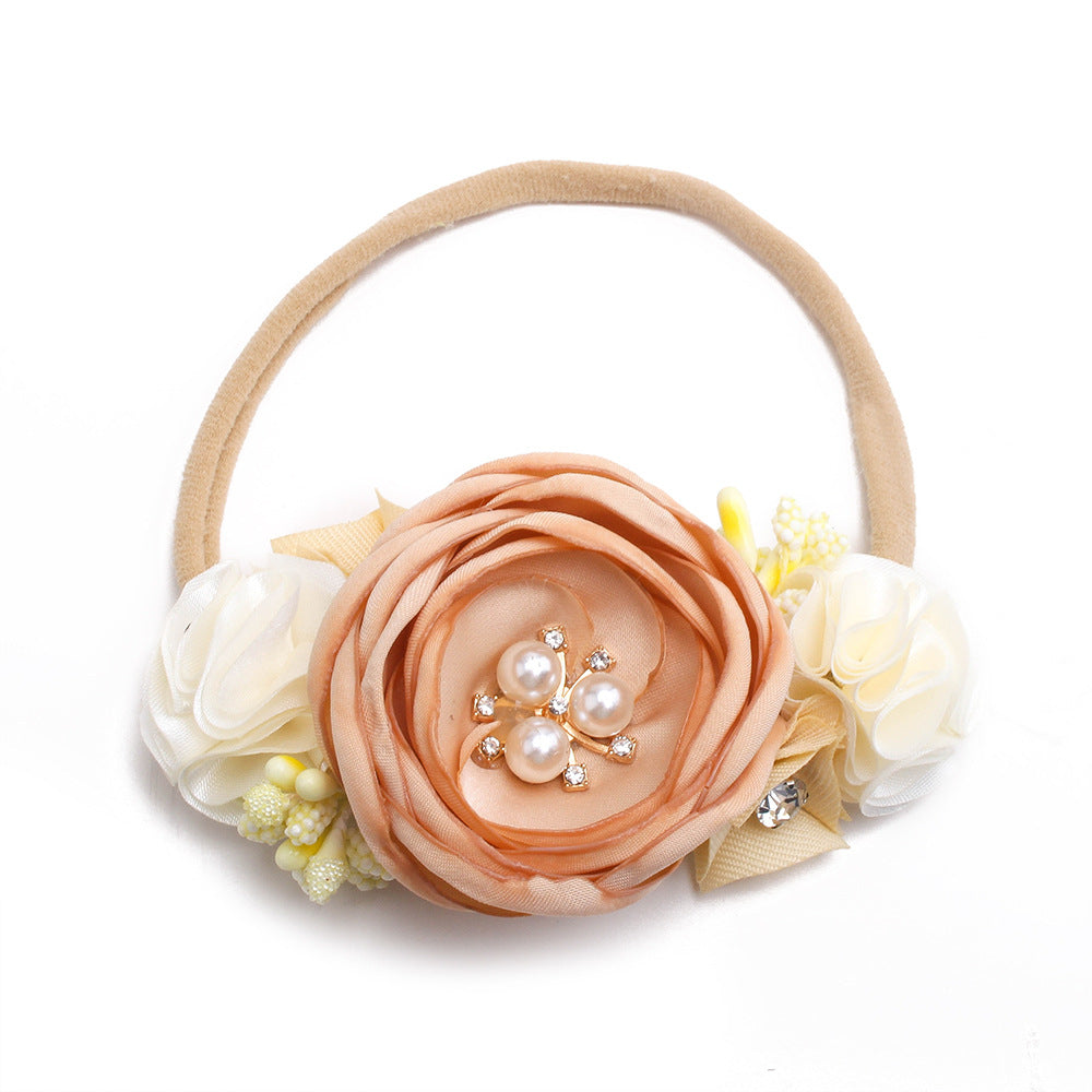 Pastoral elastisches Nylon-Blumen-Baby-Stirnband