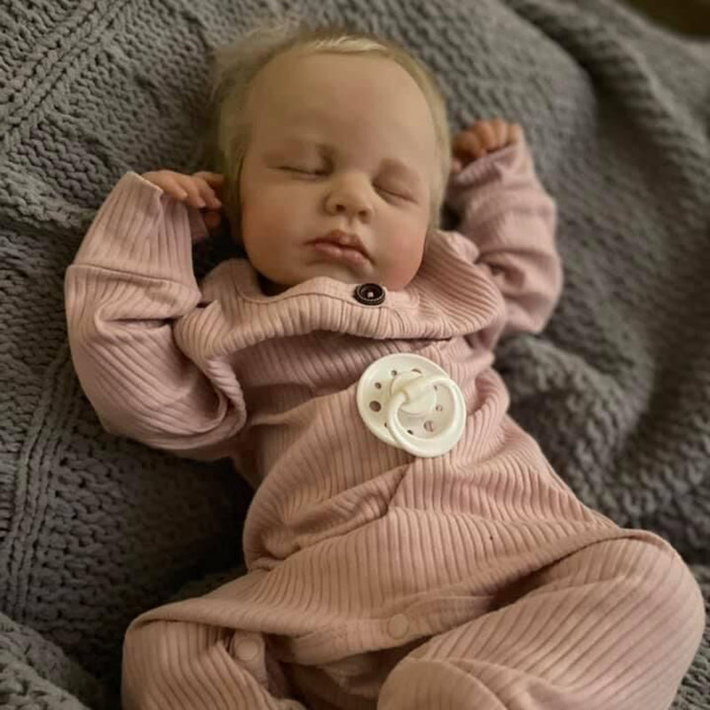 20 Zoll Reborn Puppe mit geschlossenen Augen und blonden Haaren