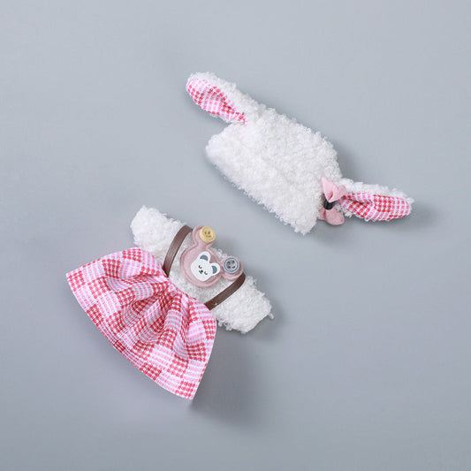 Niedlicher Plüsch-Kleidungsanzug für 6 Zoll Mini Reborn Puppen