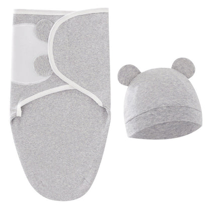 Farblich passender 2-teiliger Pucksack-Schlafsack für Neugeborene mit Fötuskappe