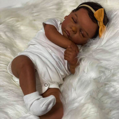 19 Zoll Isaac Geschlossene Augen Afrikanische Rebornpuppen-Romy
