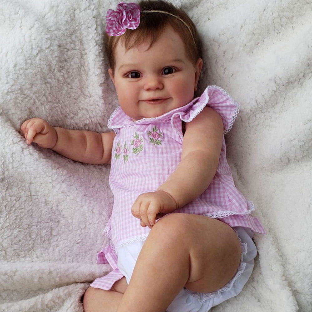 Penny 20 Zoll Reborn Puppe Mädchen mit kurzen braunen Haaren-Maddie