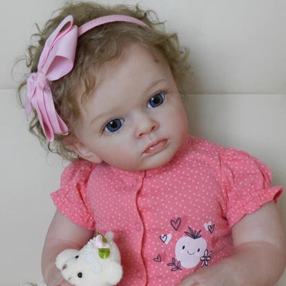 24 Zoll Renee Reborn babypuppen mit blondem Haar und offenen Augen