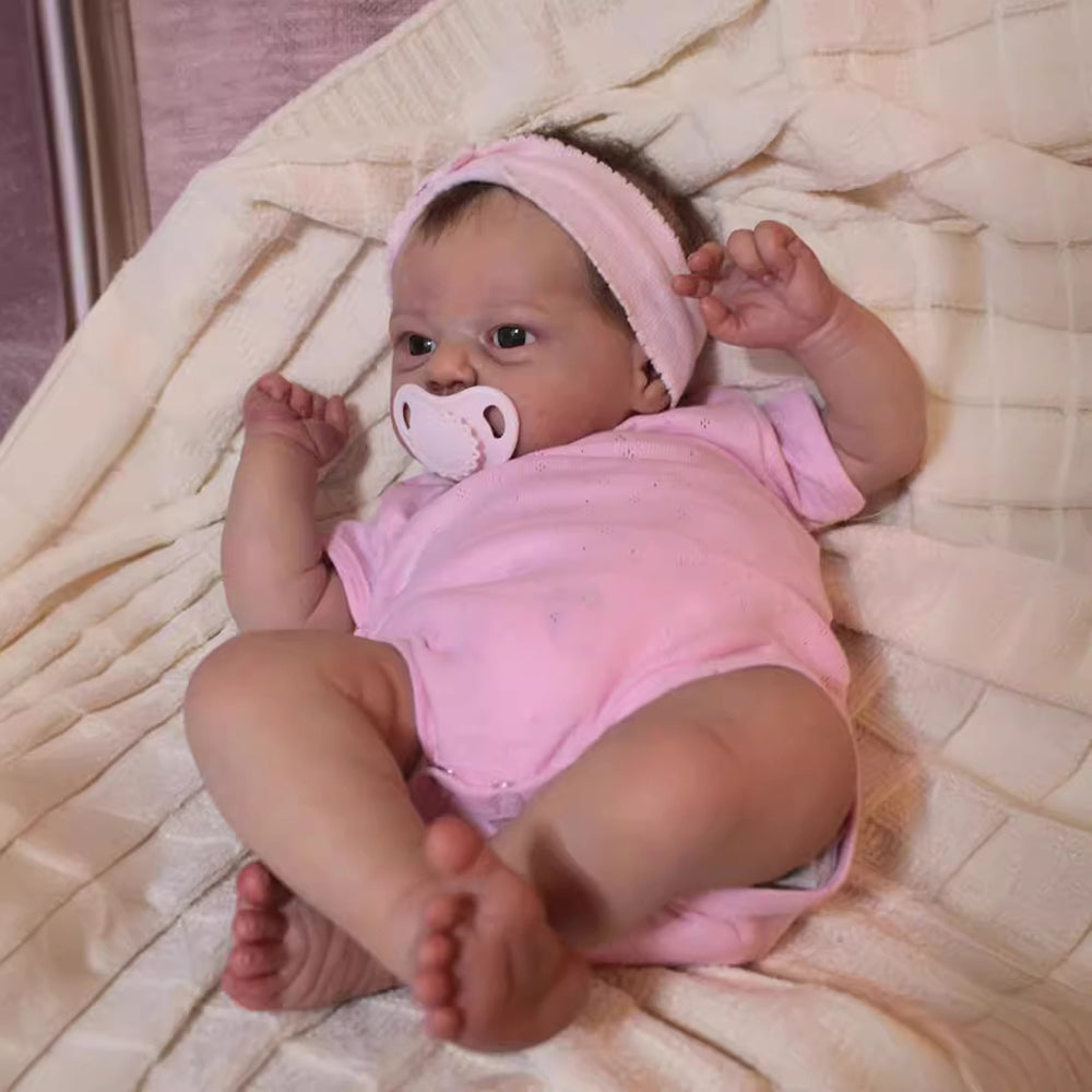 19 Zoll Verna Reborn Babypuppen mit offenen Augen und kurzen Haaren-Evi