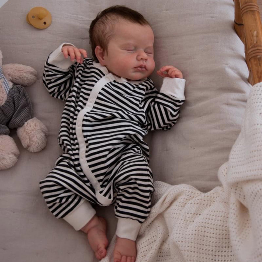 20 Zoll schlafende Reborn Puppen mit braunem Haar - Loulou