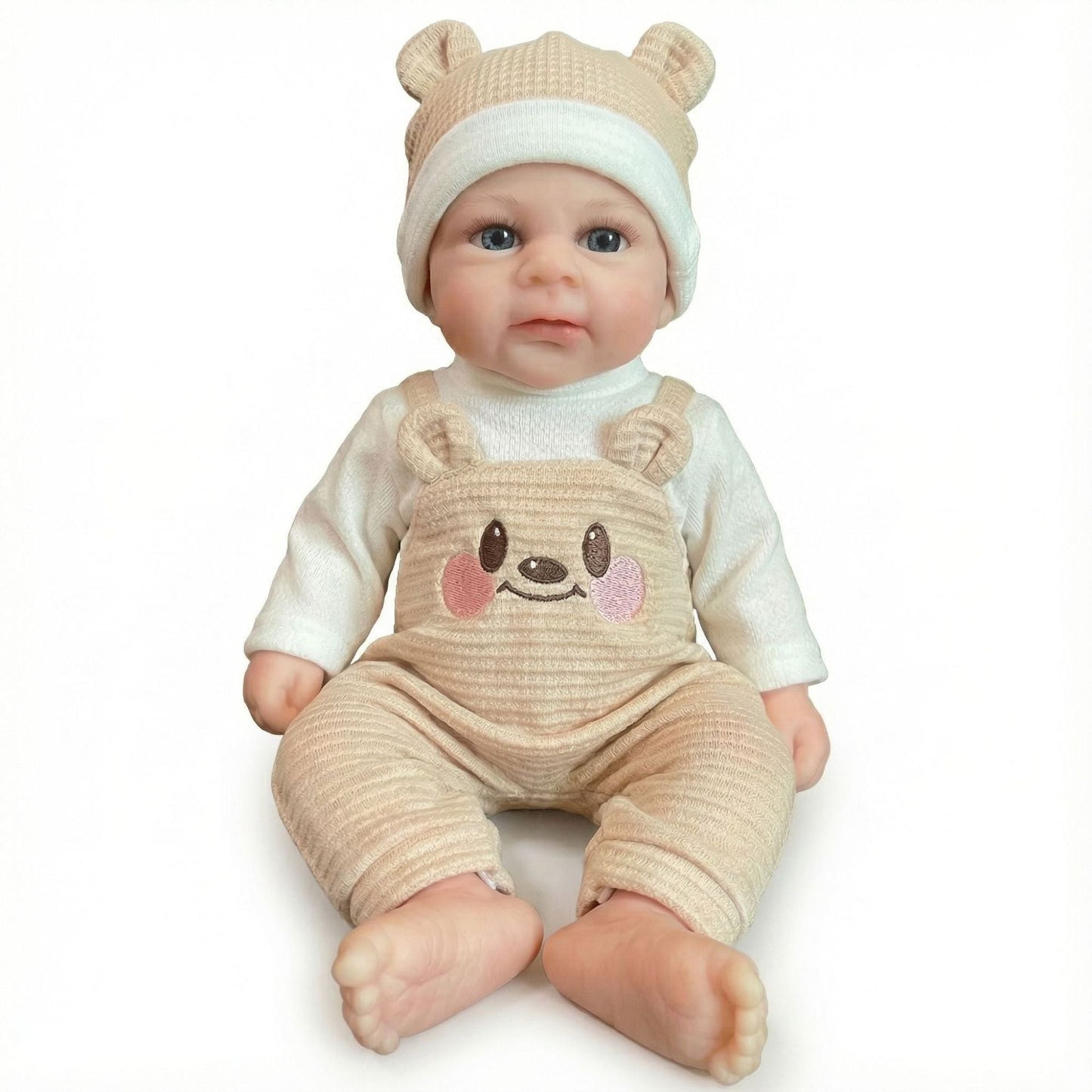 30 cm lebensechte Silikon Reborn Babypuppe Mädchen mit offenen Augen-Elijah