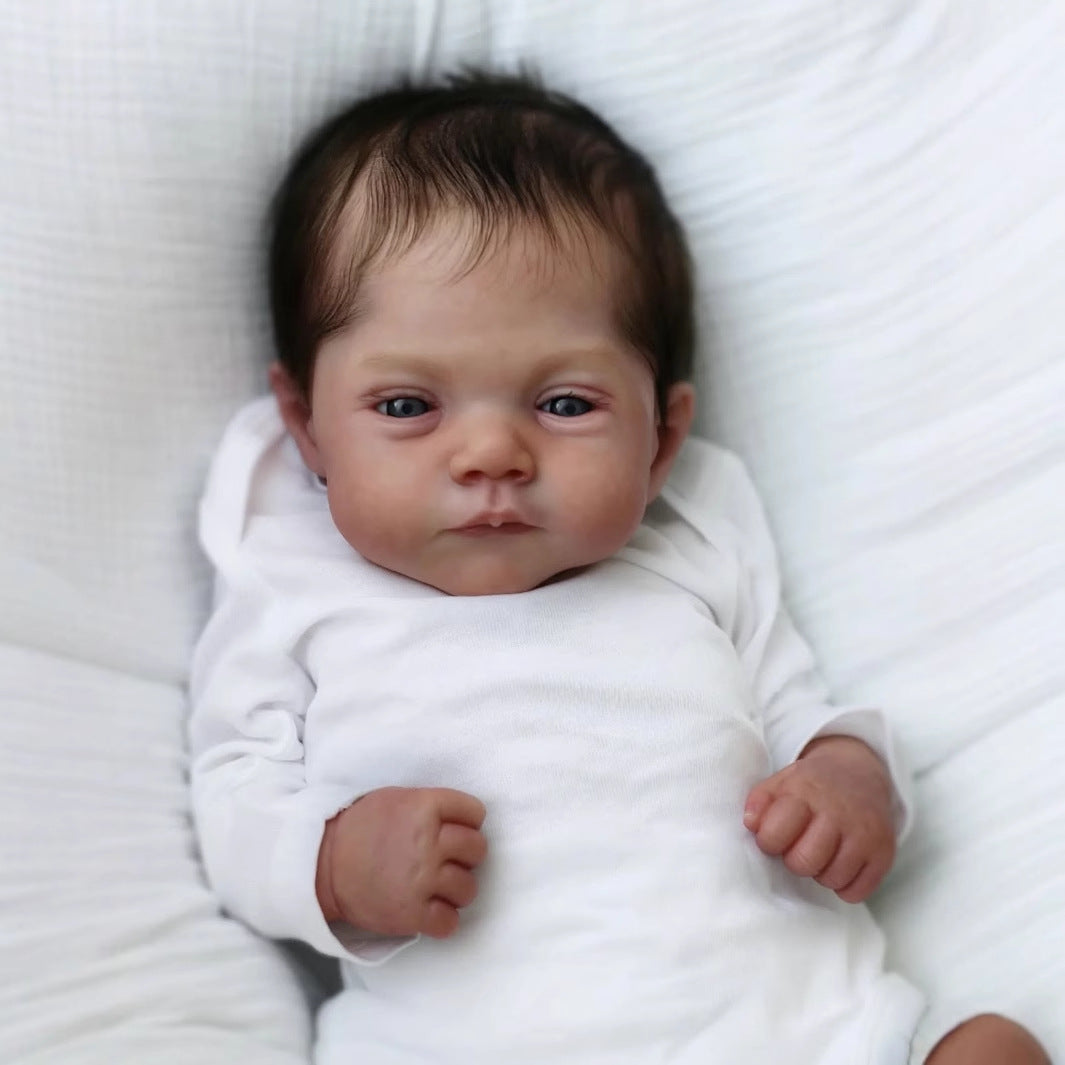 50cm offene Augen kurzes Haar weicher Körper kuschelige Reborn Babypuppe-Lily