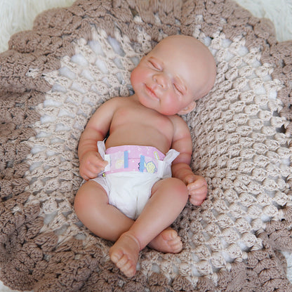 45 cm realistische Pascale Reborn Puppe aus Vollsilikon im rosa Kleid