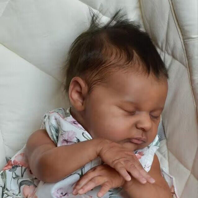 20 Zoll Eileen Geschlossene Augen Afroamerikanische Rebornpuppen-Laura