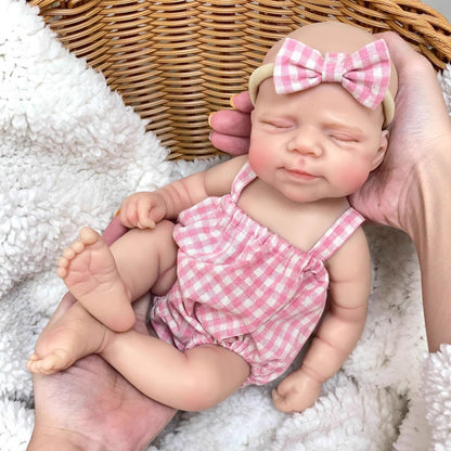 30cm lebensechte Reborn-Puppe Pascale aus Vollsilikon mit geschlossenen Augen