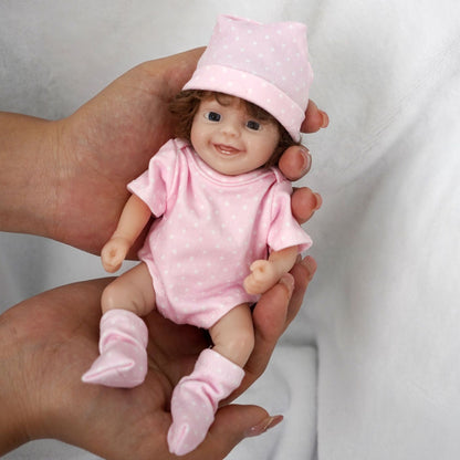 6 zoll/15cm Offenen Augen Mini Volle Silikon Reborn Puppe Zwillinge
