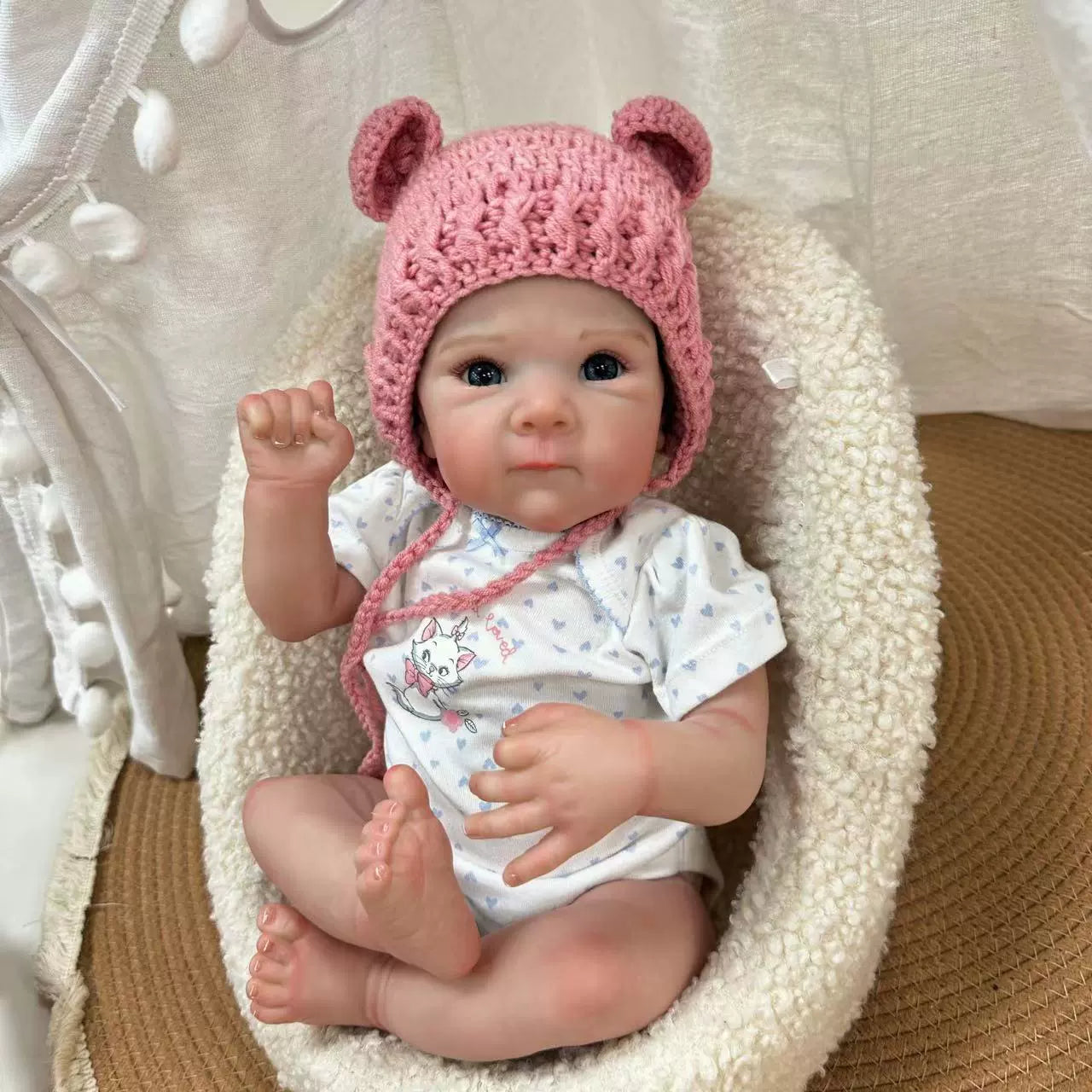 18 Zoll lebensechte Julia blaue Augen Reborn Puppe Mädchen-Bettie