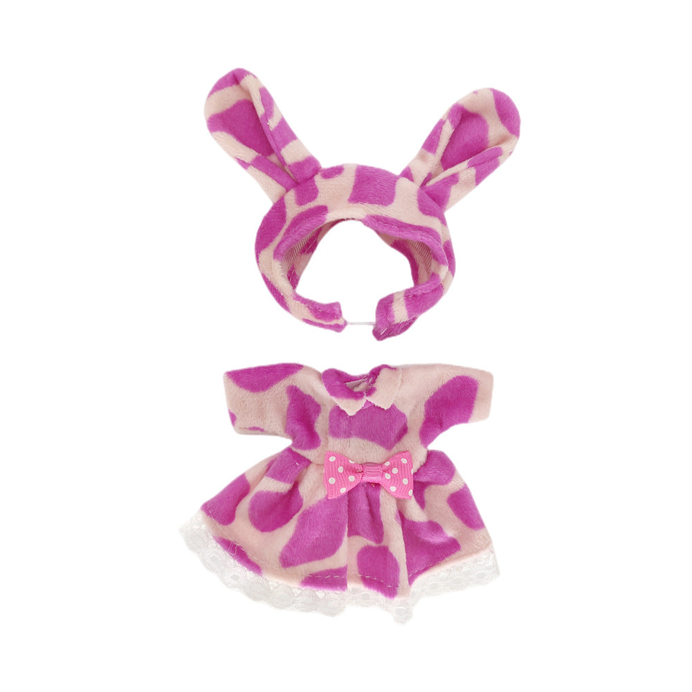 Cartoon-Kleid und Stirnband für 6 Zoll (15 cm) Mini Reborn Puppen