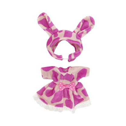 Cartoon-Kleid und Stirnband für 6 Zoll (15 cm) Mini Reborn Puppen