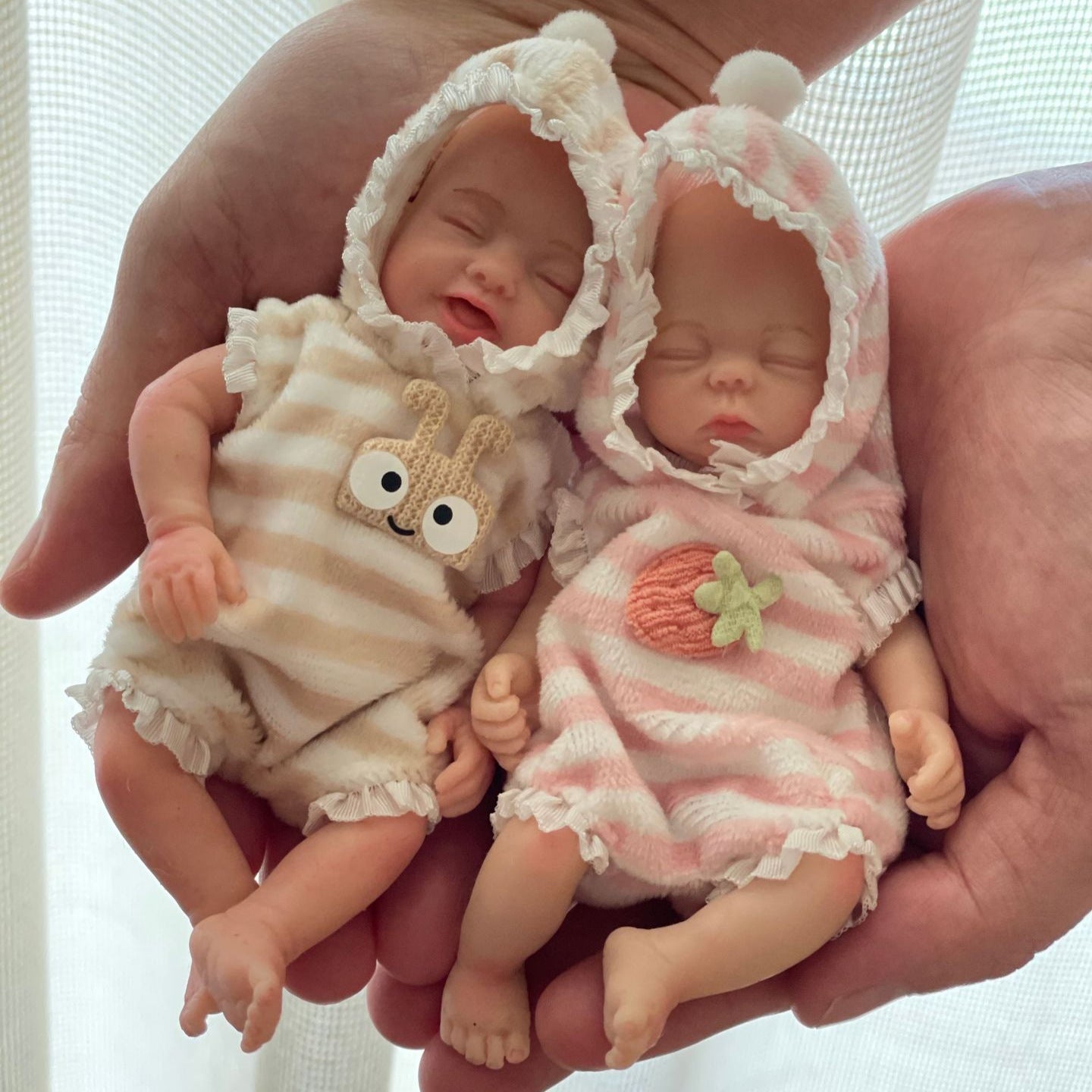 6 zoll Geschlossen Augen Volle Silikon Mini Reborn Puppe Zwillinge Mädchen