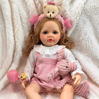 22 Zoll Mamie Reborn Puppen Mädchen mit blonden Haaren