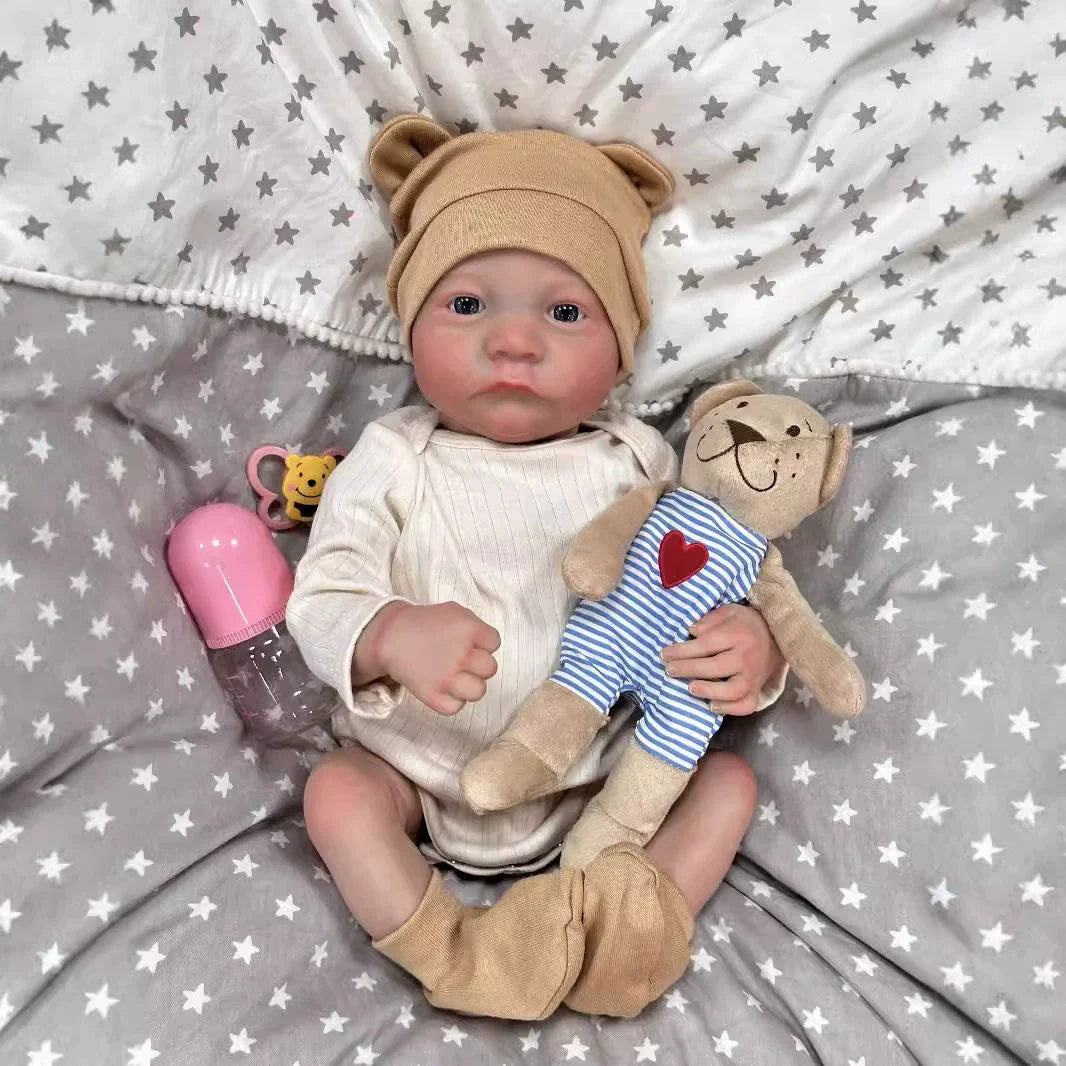 50 cm realistische blaue Augen Vinyl Körper Reborn Baby Puppe-Levi