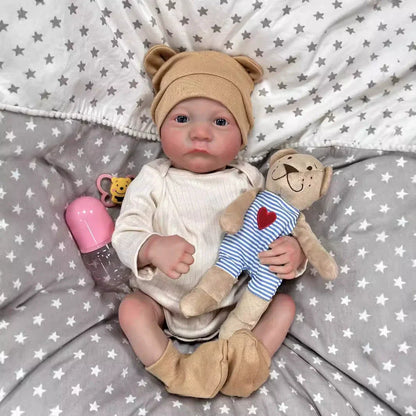 50 cm realistische blaue Augen Vinyl Körper Reborn Baby Puppe-Levi