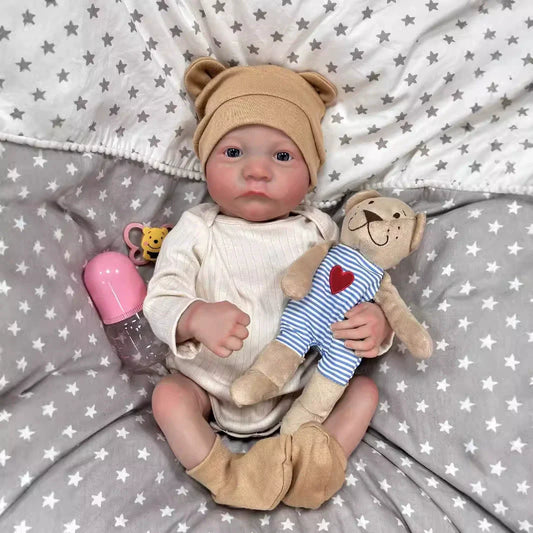 50 cm realistische blaue Augen Vinyl Körper Reborn Baby Puppe-Levi