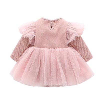Langärmeliges Trägerkleid und Haarband 2-teiliges Set für 22-Zoll-Puppen
