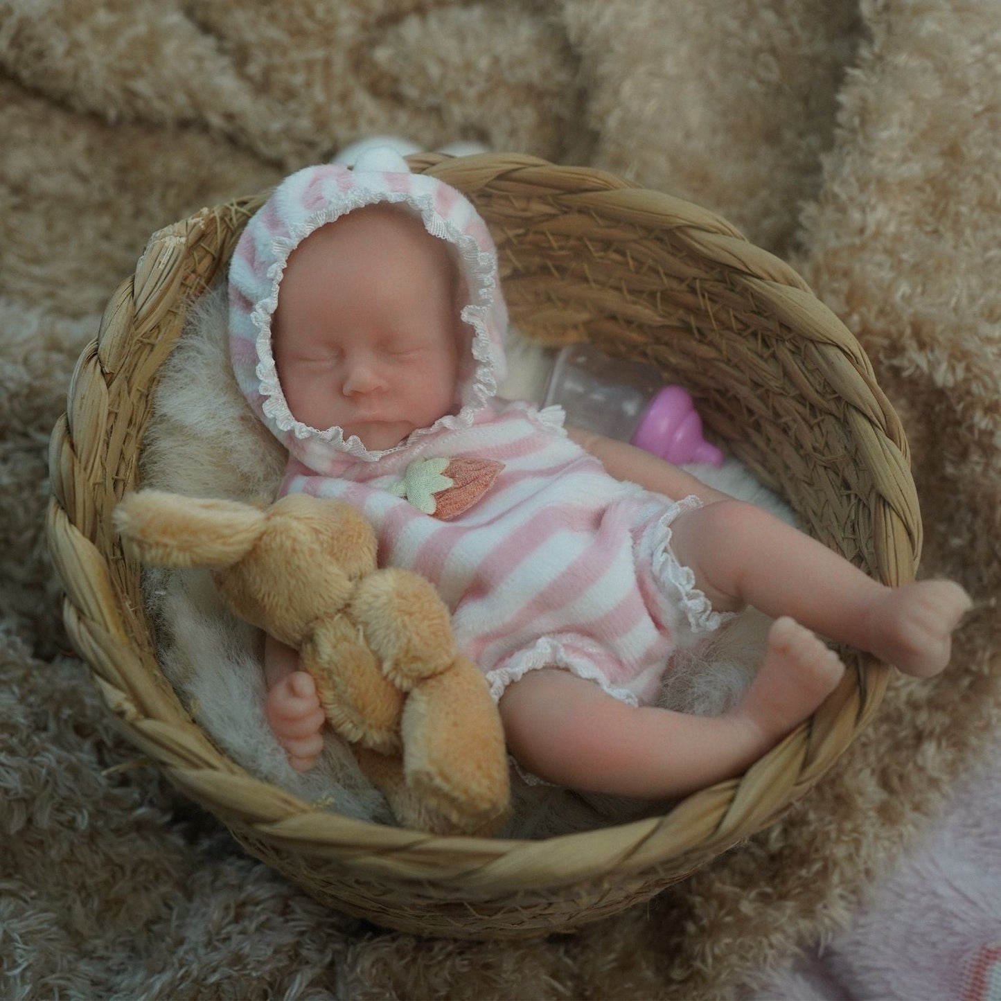 6 Zoll geschlossene Augen Mini Reborn Puppe Junge/Mädchen-Levi