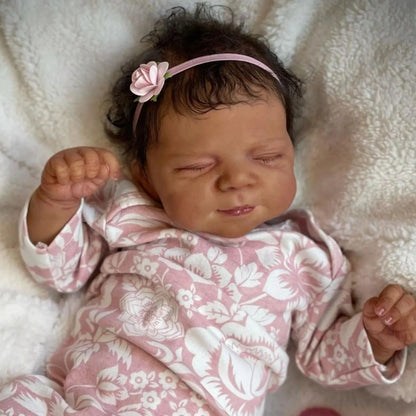 48cm Lebensechte Dunkle Haut Schlafende Pasacale Reborn Baby