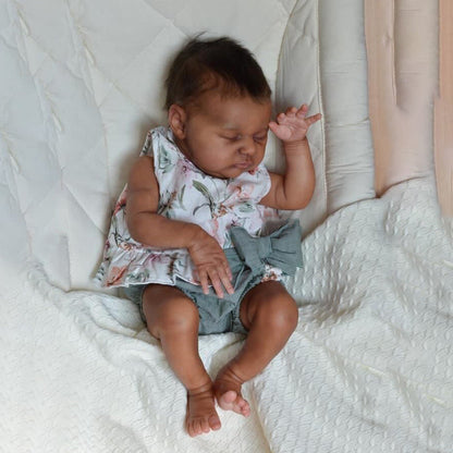 20 Zoll Eileen Geschlossene Augen Afroamerikanische Rebornpuppen-Laura
