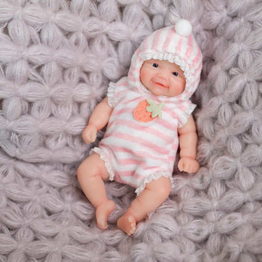 6 Zoll Mini-Silikon-Reborn-Puppe Mädchen mit offenen Augen - Vivi