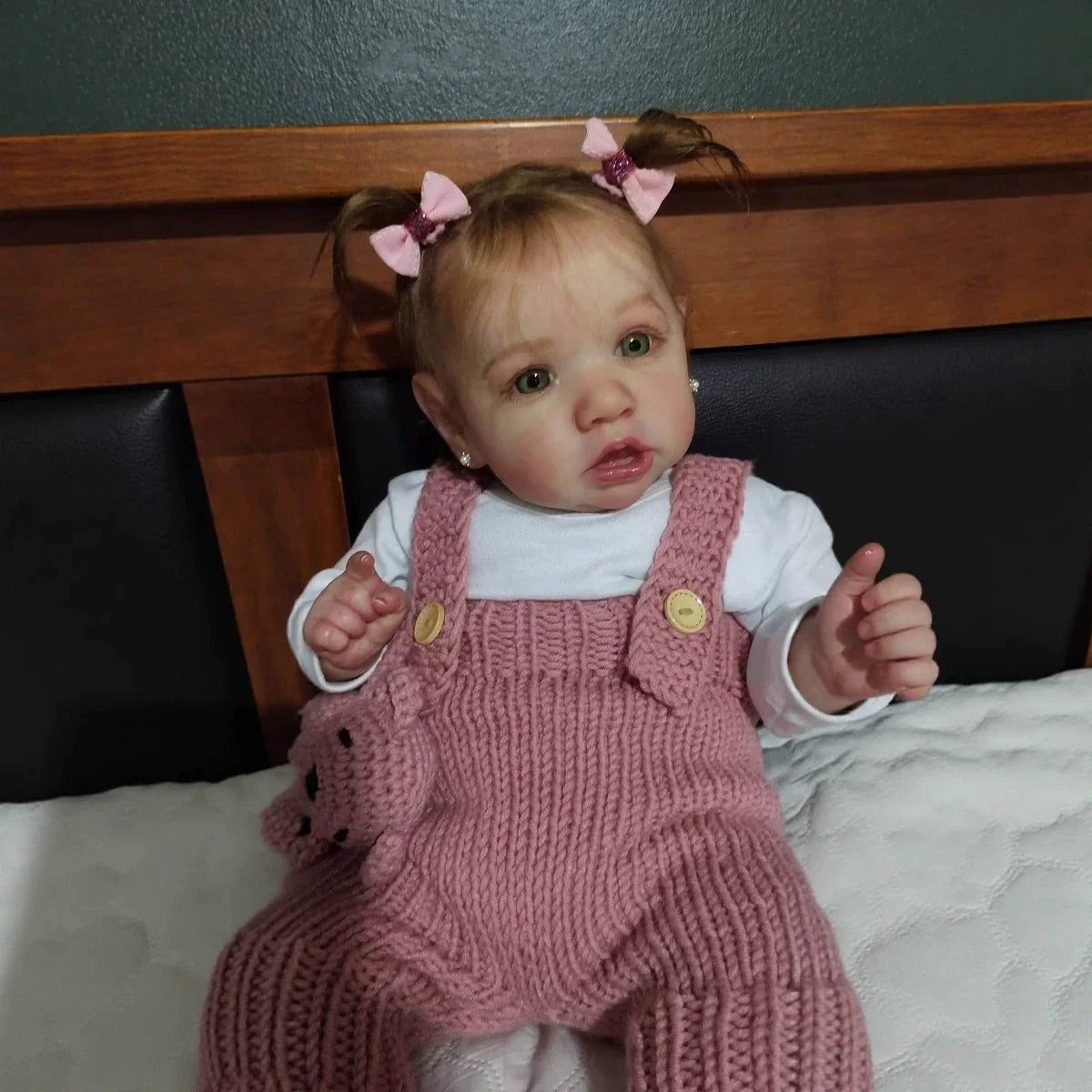 22'' Realistische Kätzchen mit offenen Augen Reborn Babypuppe Mädchen - Saskia