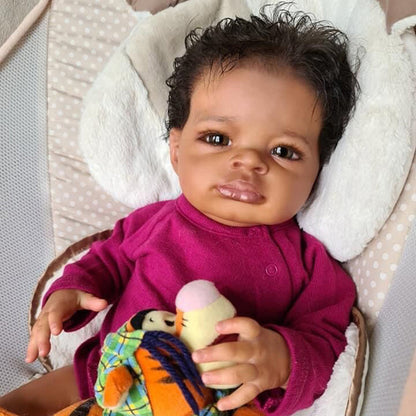 Sara 20 Zoll dunkelhäutige Reborn babypuppen-Lanny