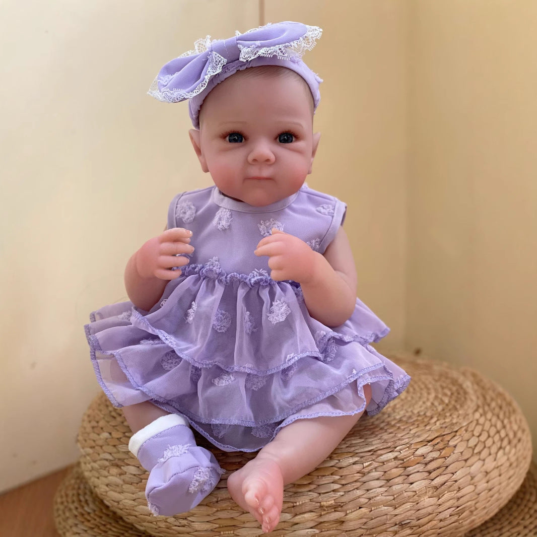 45 cm Reborn Puppe mit offenen Augen Zwillingsschwestern im Kleid-Bettie