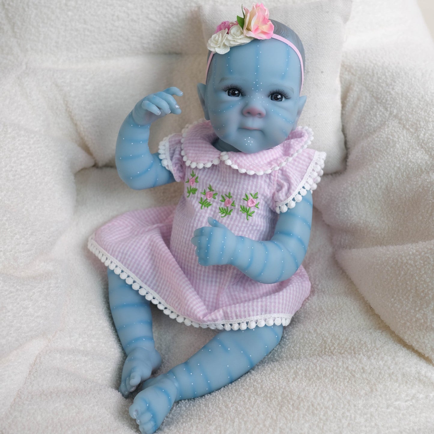 45 cm lebensechtes Bettie Reborn Avatar Baby Mädchen in lila Outfits