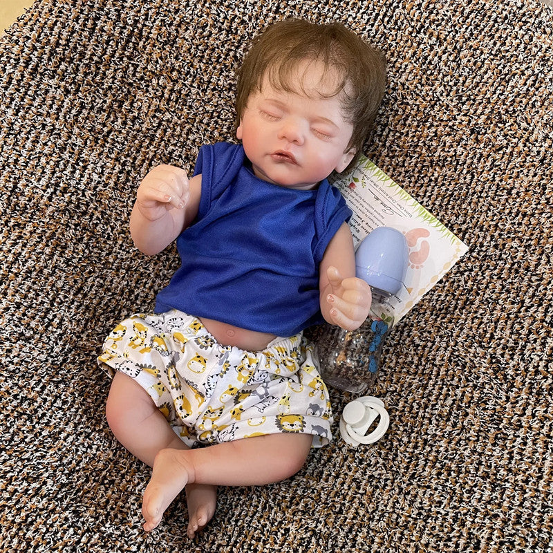 18 Zoll Reborn-Zwillingspuppen mit geschlossenen Augen und Haar-Sam