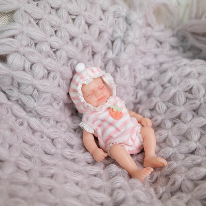 6 Zoll Mini-Silikon-Reborn-Puppe Mädchen mit geschlossenen Augen - Pascale