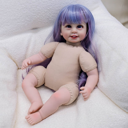 22 Zoll offene Augen lange bunte Haare Reborn Puppe Mädchen