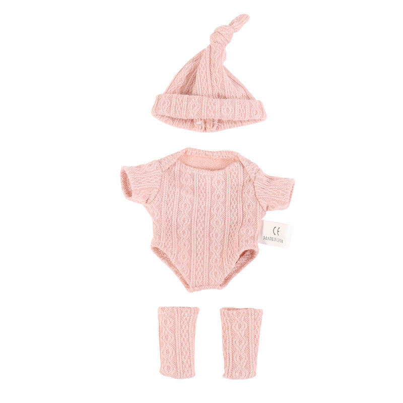 Einfarbiger Body Mütze und Socken 3-teiliges Set für 20cm Puppen