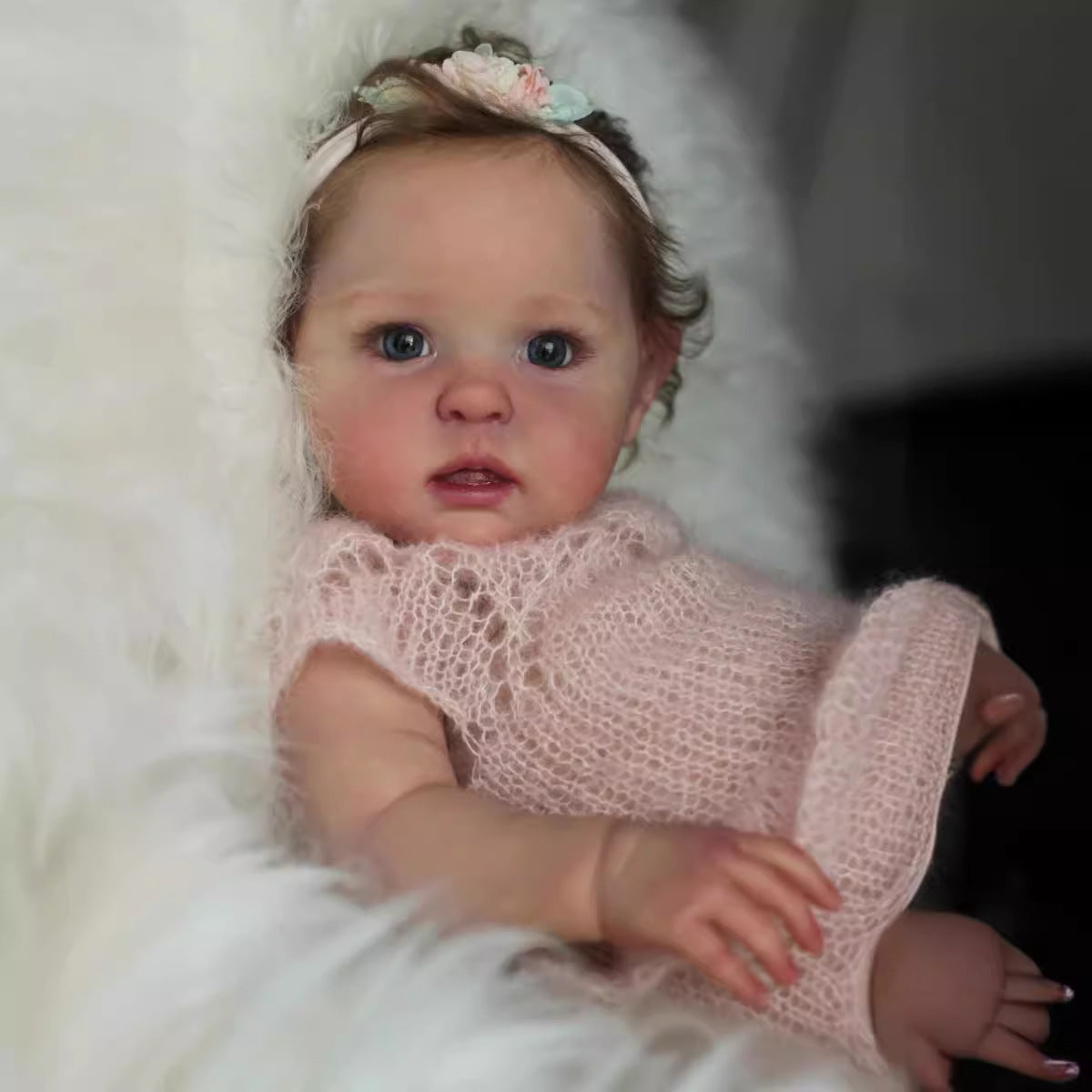 20 Zoll Reborn Babypuppen mit blauen Augen und kurzen Haaren