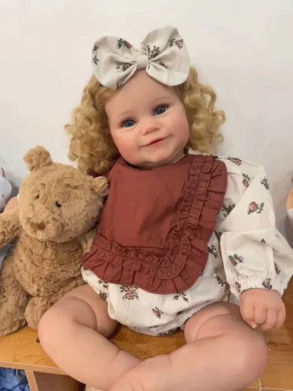 24 Zoll lebensechte blonde Haare Lächeln Reborn Babypuppen Mädchen-Maddie