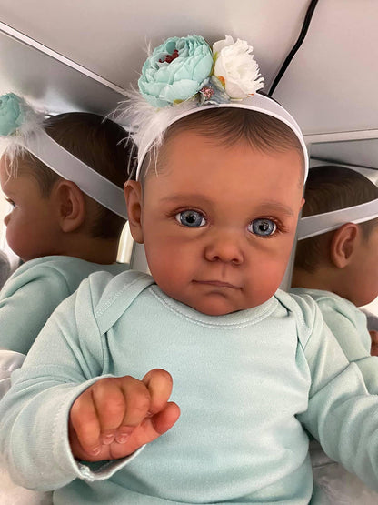 Lauren 60 cm afroamerikanische Reborn Puppen mit Augen auf-Maggie